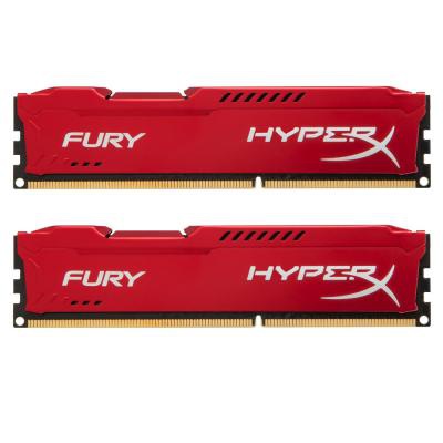 Модуль памяти для компьютера DDR3 16Gb (2x8GB) 1866 MHz HyperX Fury Red Kingston Fury (ex.HyperX) (HX318C10FRK2/16)