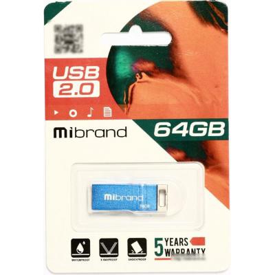 USB флеш накопичувач Mibrand 64GB Сhameleon Blue USB 2.0 (MI2.0/CH64U6U)