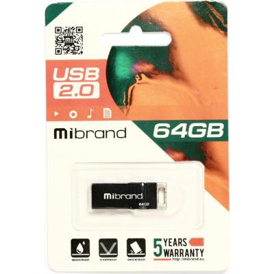 USB флеш накопичувач Mibrand 64GB Сhameleon Black USB 2.0 (MI2.0/CH64U6B)