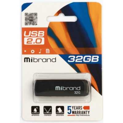 USB флеш накопичувач Mibrand 32GB Mink Black USB 2.0 (MI2.0/MI32P4B)