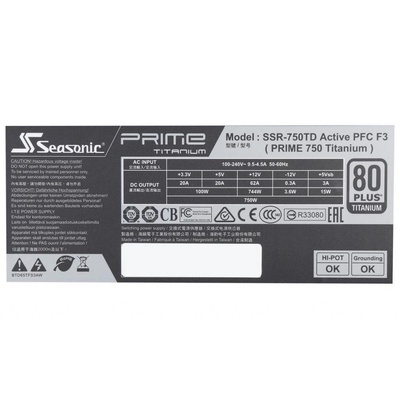 Блок питания Seasonic 750W PRIME Titanium (SSR-750TD)