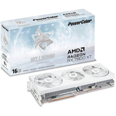Відеокарта PowerColor Radeon RX 7800 XT 16Gb Hellhound Spectral White (RX 7800 XT 16G-L/OC/WHITE)