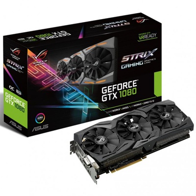 Видеокарта ASUS GeForce GTX1080 8192Mb ROG STRIX GAMING OC (STRIX-GTX1080-O8G-GAMING)