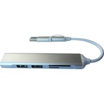 Концентратор Dynamode 5-in-1 USB Type-C/Type-A to 1хUSB3.0, 2xUSB 2.0, card-reader SD/MicroSD (DM-UH-518)