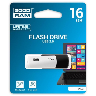 USB флеш накопитель Goodram 16GB UCO2 (Colour Mix) Black/White USB 2.0 (UCO2-0160KWR11)