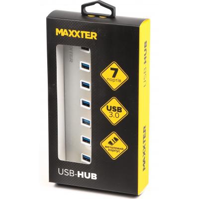 Концентратор Maxxter USB 3.0 Type-A 7 ports silver (HU3A-7P-01)