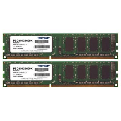 Модуль памяти для компьютера DDR3 16GB (2x8GB) 1600 MHz Patriot (PSD316G1600K)