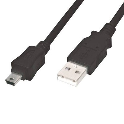 Кабель USB 2.0 AM to Mini 5P 1.0m DIGITUS (AK-300108-010-S)