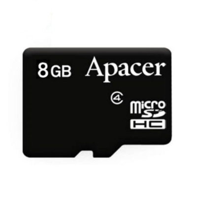 Карта памяти Apacer 8GB microSDHC Class4 w/o Adapter RP (AP8GMCSH4-RA)