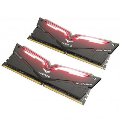 Модуль памяти для компьютера DDR4 16GB (2x8GB) 3200 MHz T-Force Night Hawk Black LED/Red Team (THRD416G3200HC16CDC01)