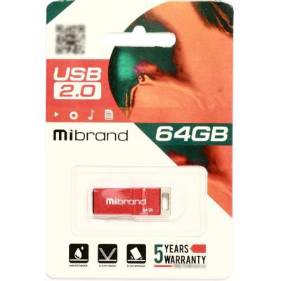 USB флеш накопичувач Mibrand 64GB Сhameleon Red USB 2.0 (MI2.0/CH64U6R)