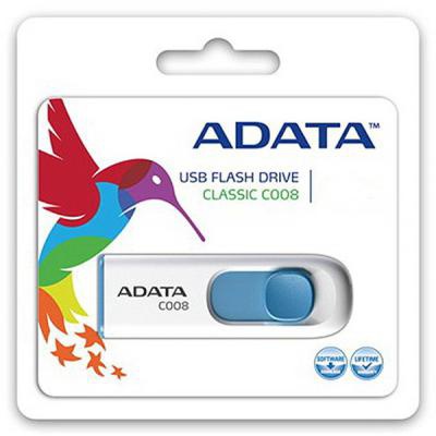 USB флеш накопитель ADATA 8GB C008 White USB 2.0 (AC008-8G-RWE)