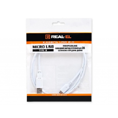 Дата кабель USB 2.0 AM to Micro 5P 1.0m REAL-EL (EL123500004)