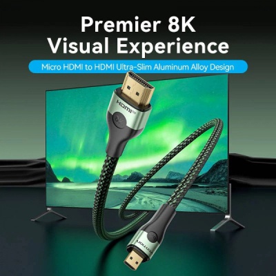 Кабель мультимедійний HDMI M to HDMI micro M 2.1m V2.0 8K 60Hz green Vention (AGKGH)