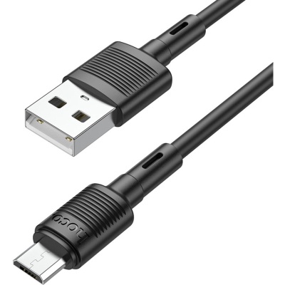 Дата кабель USB 2.0 AM to Micro 5P 1.0m 2.4A PVC X83 black HOCO (6931474770882)