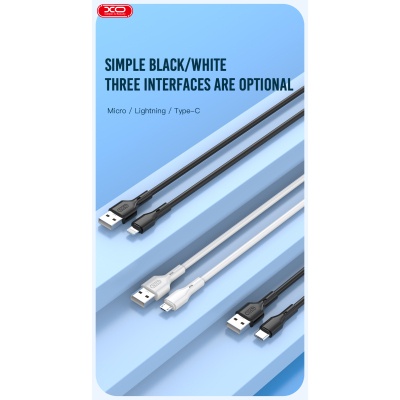Дата кабель USB 2.0 AM to USB-C 1.0m white XO (NB230_C_White)