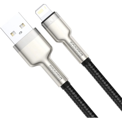 Дата кабель USB 2.0 AM to Lightning 1.0m Cafule Metal 2.4A black Baseus (CALJK-A01)