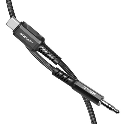 Кабель мультимедійний USB-C to 3.5mm M 1.2m black Acefast (6974316280620)