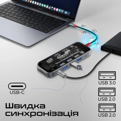 Концентратор Promate USB Hub 11 ports transhub-pro (transhub-pro)