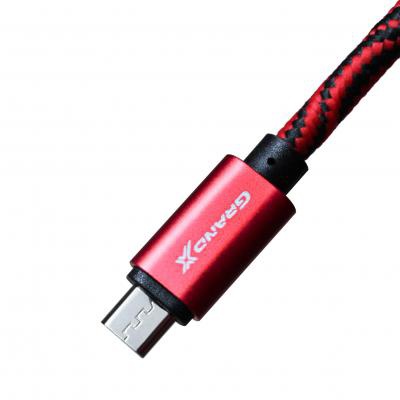 Дата кабель Grand-X USB - micro USB, Cu, 1.5A, Red/Blac, 1m (FM05RB)