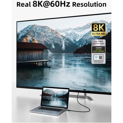 Кабель мультимедійний HDMI M to HDMI M 1.0m V2.1 8K60Hz Cabletime (CA915835)