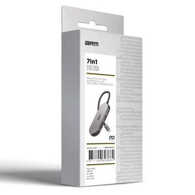 Концентратор Armorstandart USB-C to HDMI 4K, PD, 3USB, SD, microSD Grey (ARM69366)