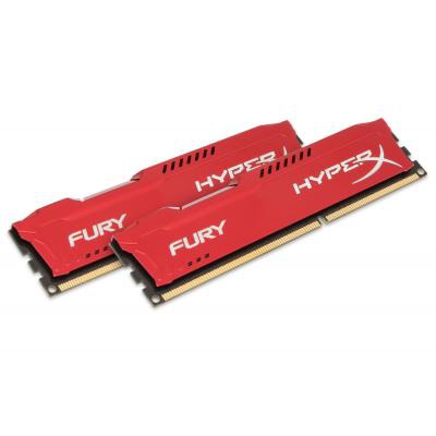 Модуль памяти для компьютера DDR3 8Gb (2x4GB) 1600 MHz HyperX Fury Red Kingston Fury (ex.HyperX) (HX316C10FRK2/8)