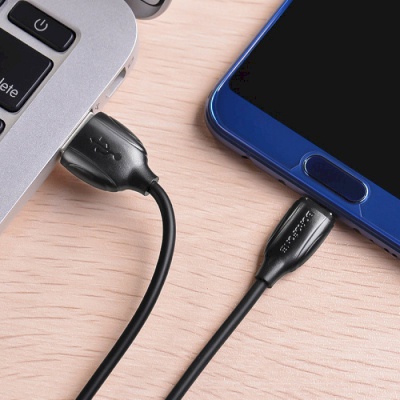 Дата кабель USB 2.0 AM to USB-C 1.0m 3A PVC BX19 black BOROFONE (6931474701794)