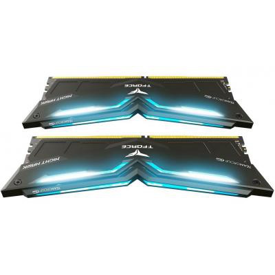 Модуль памяти для компьютера DDR4 16GB (2x8GB) 3200 MHz T-Force Night Hawk Blue LED Team (THBD416G3200HC16CDC01)