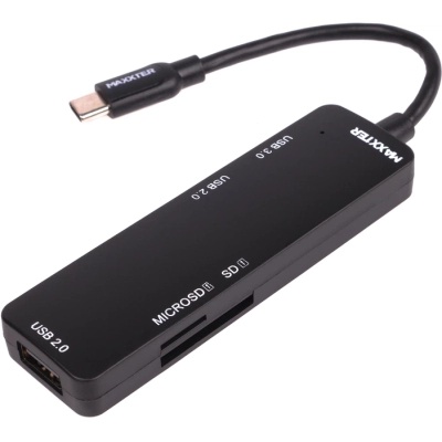 Концентратор Maxxter USB-C to 1xUSB 3.0 + 2xUSB 2.0 + SD/TF (HU3C-3PTF-01)
