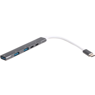 Концентратор Maxxter USB-C to 1xUSB 3.0 + 2xUSB 2.0 + 1xUSB-C PD100W + 1xUSB-C (HU3C-4P1PD-01)