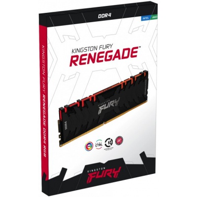 Модуль пам'яті для комп'ютера DDR4 16GB (2x8GB) 4000 MHz Renegade RGB Black Kingston Fury (ex.HyperX) (KF440C19RBAK2/16)