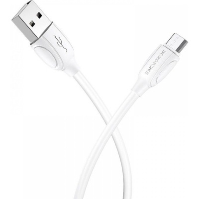 Дата кабель USB 2.0 AM to Micro 5P 1.0m BX19 Benefit 2.4A White BOROFONE (BX19MW)