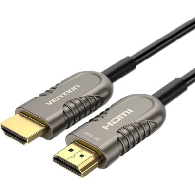 Кабель мультимедійний HDMI to HDMI 60.0m V2.1 Optical 8K 60Hz 48Gbps Dolby 7.1 TPE Black Metal Type Vention (AAZBAE)