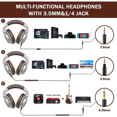 Навушники OneOdio A71 3,5мм/6,35мм Silver/Brown (A71 Silver Brown)