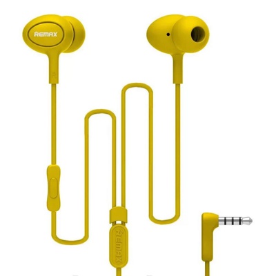 Наушники HF RM-515 Yellow (mic + button call answering) Remax (42266)