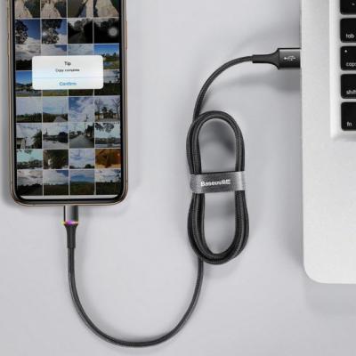 Дата кабель Baseus USB 2.0 AM to Lightning 1.0m Halo Black (CALGH-B01)