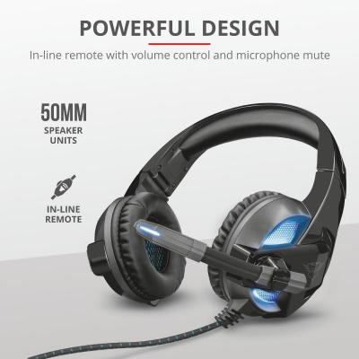 Наушники Trust GXT 410 Rune Illuminated 3.5mm+USB BLACK (22896)