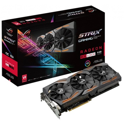 Видеокарта Radeon RX 480 8192Mb ROG STRIX OC GAMING ASUS (STRIX-RX480-O8G-GAMING)