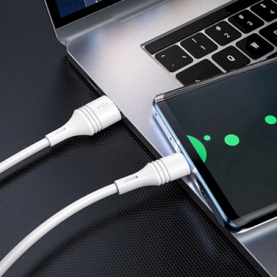 Дата кабель USB 2.0 AM to USB-C 1.0m 3A PVC BX43 white BOROFONE (6931474735607)