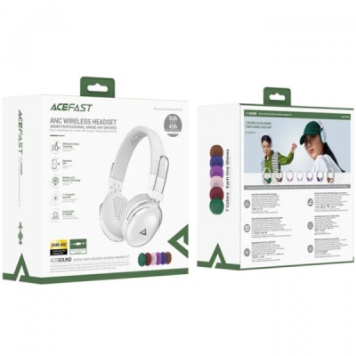 Навушники Acefast H7 ANC Bluetooth Pearl White (6974316283560)