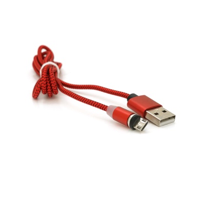 Дата кабель USB 2.0 to Micro 5P 1.0m 2A magnetic nylon red PiPo (18164)