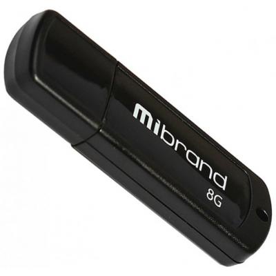 USB флеш накопичувач Mibrand 8GB Grizzly Black USB 2.0 (MI2.0/GR8P3B)