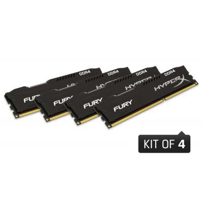 Модуль памяти DDR4 16GB (4x4GB) 2400 MHz Fury Blac Kingston (HX424C15FBK4/16)