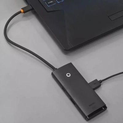 Концентратор Baseus USB-C 5-in-1 HDMI + 3xUSB 3.0 + PD black (WKQX040001)