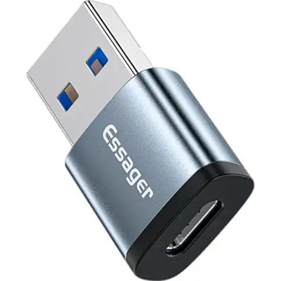Перехідник USB 3.0 AM to USB-C F gray Essager (EZJCA-SRB0G)