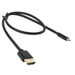 Кабель мультимедійний micro HDMI to HDMI 0.5m Extradigital (KBD1678)