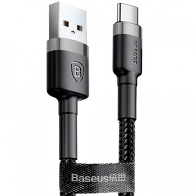 Дата кабель USB 3.1 AM to Type-C 1.0m 3A grey-black Baseus (CATKLF-BG1)