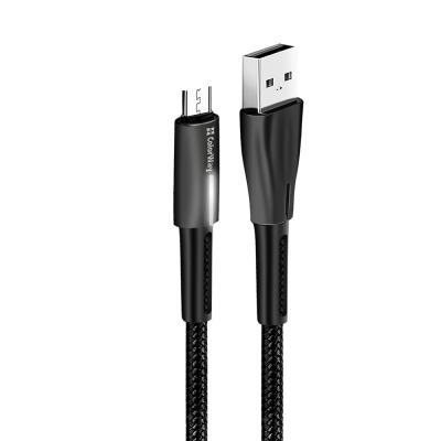 Дата кабель USB 2.0 AM to Micro 5P 1.0m zinc alloy + led black ColorWay (CW-CBUM035-BK)