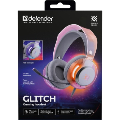 Навушники Defender Glitch RGB USB White (62490)